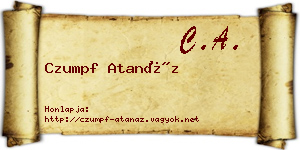 Czumpf Atanáz névjegykártya